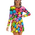 thumbnail image 1 of Smarties! Robe Évasée Nœud Cœur Design Mode Grande Taille Robe Ample Smarties Bonbons Colorés, 1 of 5