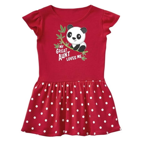 

Inktastic My Great Aunt Loves Me- cute panda Gift Toddler Girl Dress