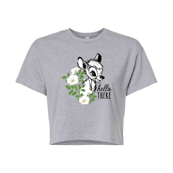 Bambi - Hello There - Juniors Cropped Cotton Blend T-Shirt