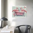 thumbnail image 4 of Acheng Bathroom Flamingo Wall Art Pink Flamingo In Bathtub Pictures Wall Decor Canvas Prints Framed Modern Bathroom Sign Painting Artwork for Bath Lavatory Toilet Washroom Restroom  16x12in, 4 of 6