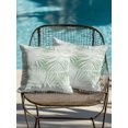 thumbnail image 3 of Outdoor Pillows Waterproof, Green Coastal Palm Leaves Throw Pillows with Inserts Included, Summer Botanical Tropical Indoor Outdoor Decorative Lumbar Pillow for Bed/Couch/Patio 16"x16", 2Pcs, 3 of 8