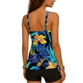 thumbnail image 4 of Hfnxid Tankini Swimsuit for Women Tummy Control Blouson Two Piece Bathing Suit Fashion Printed Tank Top with High Waist Boy Shorts Swimwear Black XXL, 4 of 8