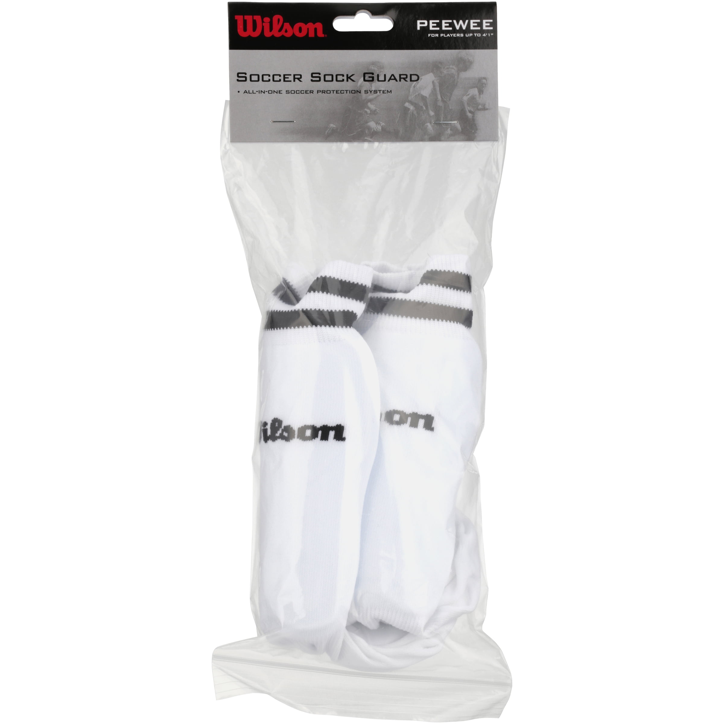 2 Packs Wilson PeeWee Up To 4'1" All In One Soccer Sock Guard Protection System 
