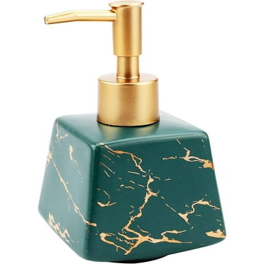 Ceramic Pump Bottle, Soap Dispenser Squeeze Bottle Shampoo Hand Lotion Bottle Ceramic Refillable Liquid Dispenser For Bathroom Green