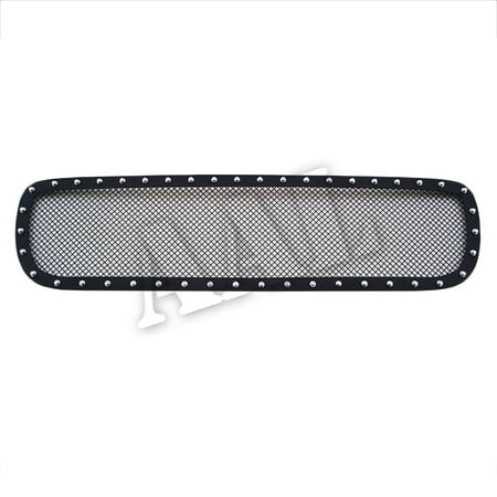 Envoy Denali Grill - AAL BLACK STEEL MESH Grille/Grill Insert With SILVER RIVETS For 2001 2002 2003 2004 2005 2006 GMC YUKON DENALI