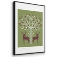 thumbnail image 3 of Christmas Des - Deer and Heart Tree, Pink On Green - Framed Gallery Wrapped Holiday Canvas - 17 x 25 - Black Frame, 3 of 8