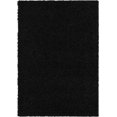 Unique Loom Solid Shag Collection Area Rug (4' 1" x 6' 1" Rectangle Jet Black)