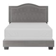 thumbnail image 3 of Modern Velvet Upholstered 54" Double Bed in Light Grey, 3 of 7
