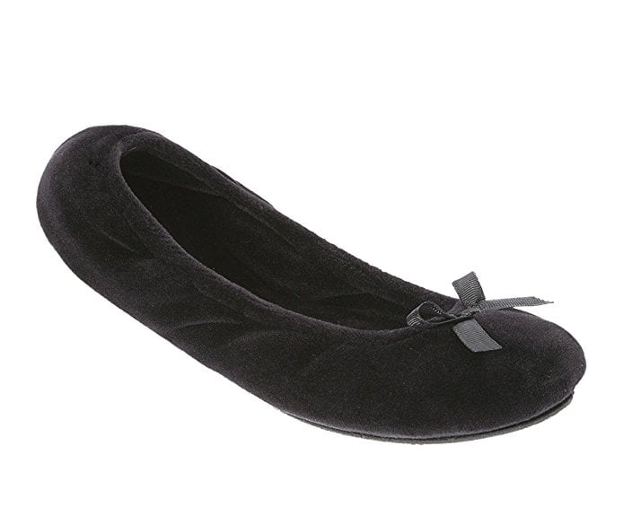 velour ballerina slippers