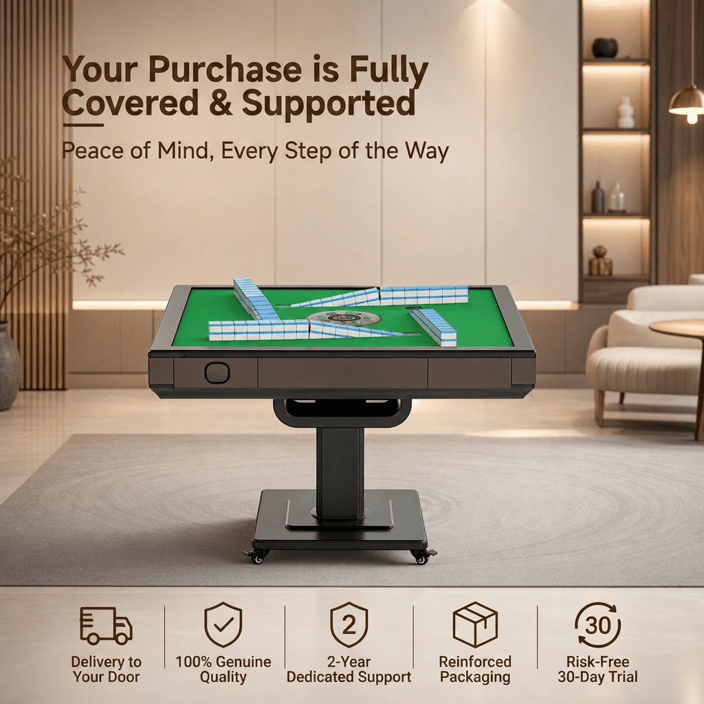 HUANGZHE Foldable Automatic Mahjong Table for American and Chinese Rules, 42mm