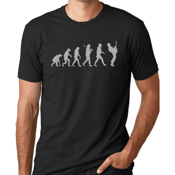 Think Out Loud Apparel Guitar Player Evolution Funny T-Shirt Music Tee ...