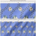 thumbnail image 2 of Soimoi Blue Cotton Cambric Fabric Camellias & Ranunculus Floral Decor Fabric Printed Yard 42 Inch Wide, 2 of 7