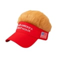 thumbnail image 2 of Gorro de hombre con visera para el pelo con divertidos bordados decorativos de pelo falso, gorra de béisbol, gorra para actividades al aire libre, 2 of 7