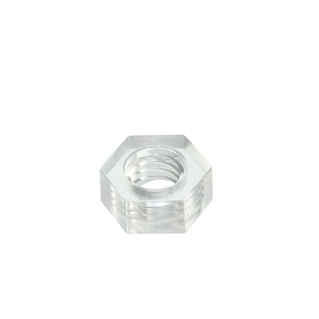 Unique Bargains Hex Nut, Metric Acrylic M4x0.7mm Thread Hexagon Nuts Clear 50pcs