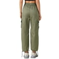 thumbnail image 3 of INSPIRE CHIC Women's Y2K Streetwear High Waisted Pockets Casual Long Cargo Pants Trousers M Army Green, 3 of 6