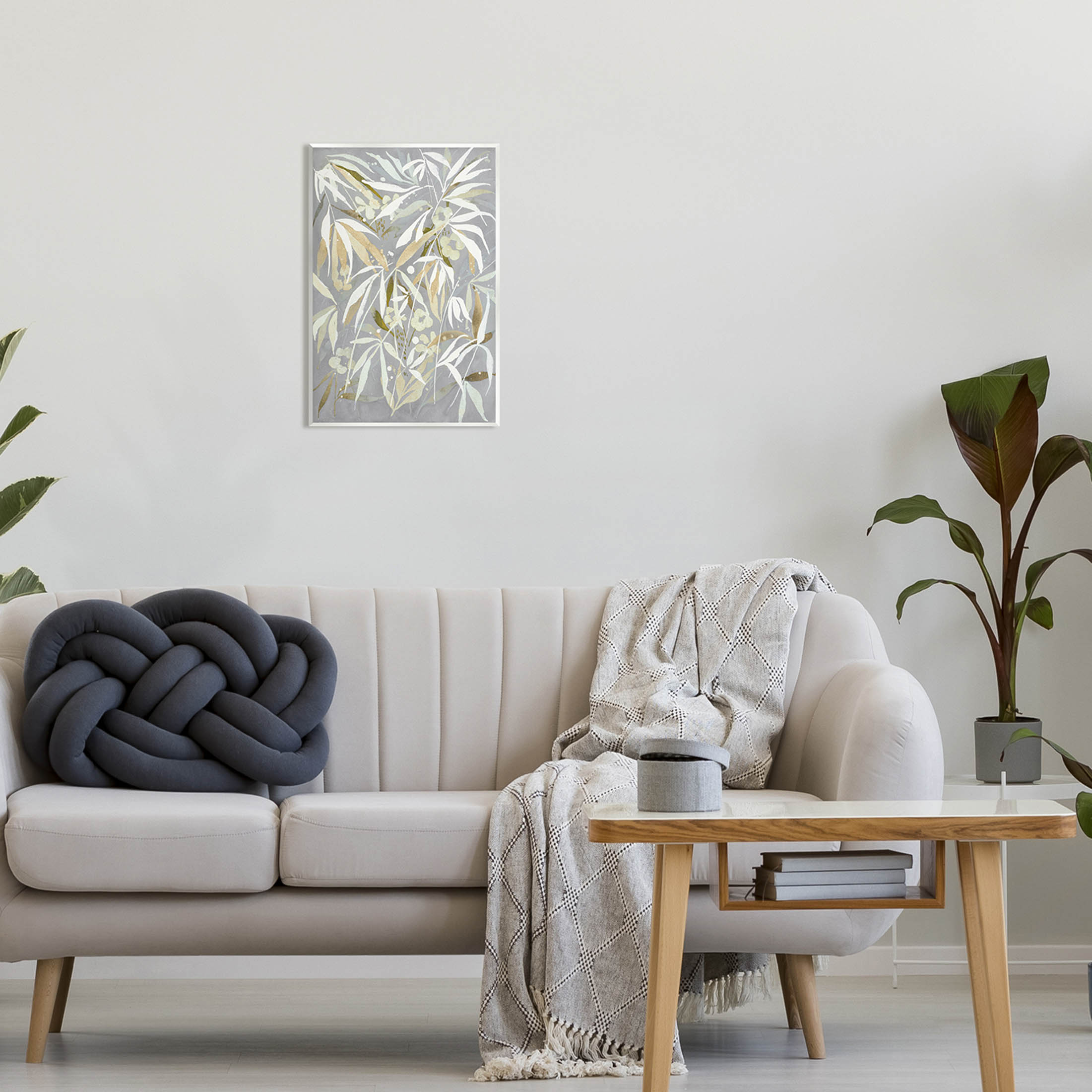 Stupell Industries Abstract Botanical Leaves Graphic Art Unframed Art Print Wall Art, Design by Krinlox