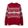 thumbnail image 5 of Vintage Christmas Sweaters for Women 2025 Long Sleeve Crewneck Color Block Knitted Pullover Sweater Jumper Tops, 5 of 8