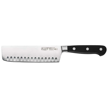 Winco KFP-73, 7-Inch Acero Nakiri Knife, Hollow Ground, POM Handle, Black, (Best Nakiri Knife Reviews)