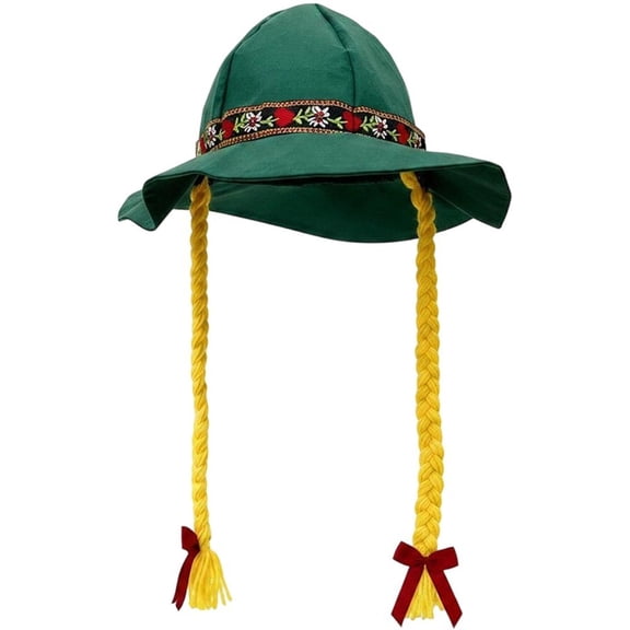 Slccxzc Floral Embroidered Oktoberfest Hat Adult Braided Bavarian Sun Cap