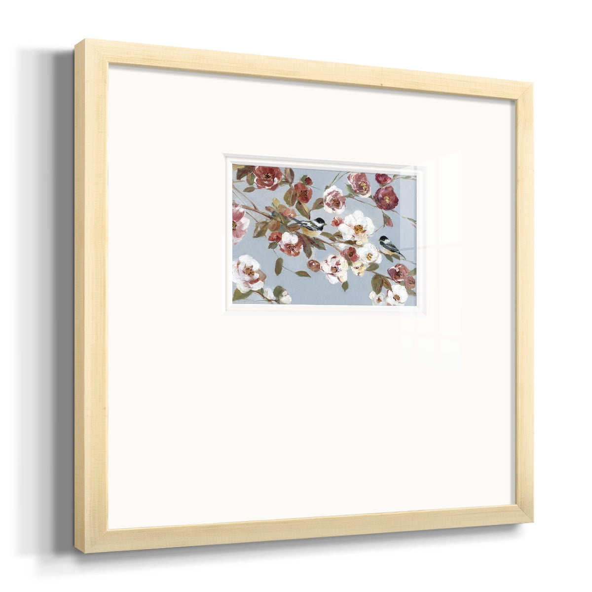 Chickadees and Blossoms IIPremium Framed Print