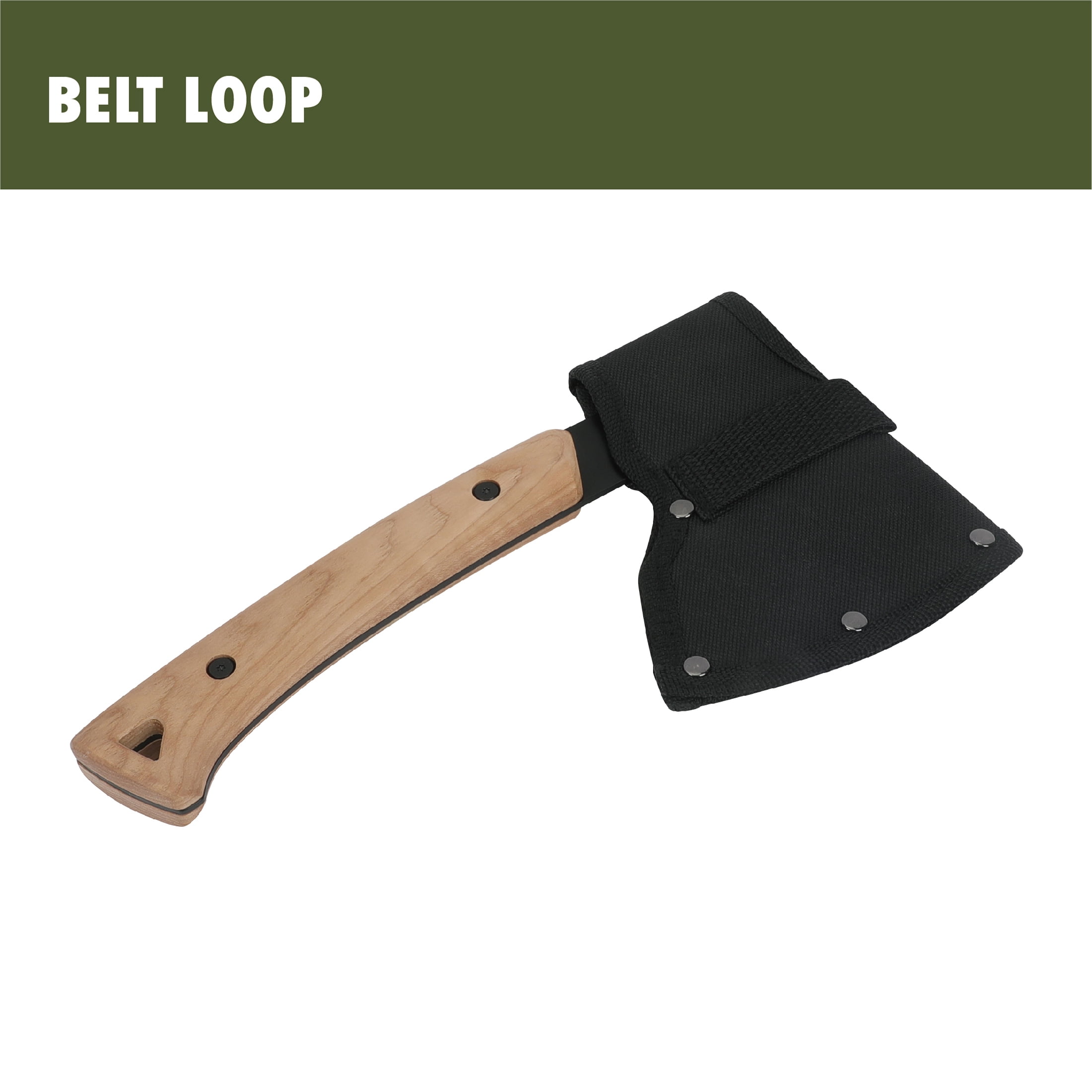 Ozark Trail 10.5" Camping Hatchet Axe with Wooden Handle and Sheath