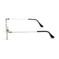 thumbnail image 3 of Womens Metal Rim Triangular Pimp Style Cat Eye Sunglasses Silver Black, 3 of 4