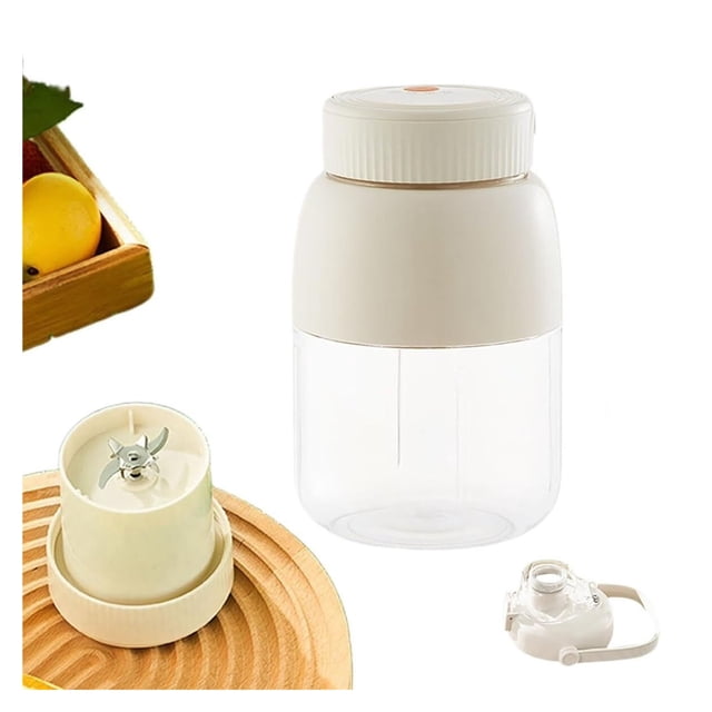 1000ml Portable Juicer with Stainless Steel Blade and 2-in-1 Lids for Shakes and Smoothies