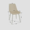 thumbnail image 3 of Tcbosik Set of 4 Modern Dining Chairs, Armless Kitchen Chairs, Linen Fabric Accent Chairs with Metal Legs for Home Office, Beige, 3 of 8