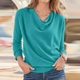 thumbnail image 4 of Pompotops T-Shirt Décontracté à Col Rond pour Femmes Manches Longues Ample Chandail Tops Blouse, 4 of 9