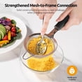 thumbnail image 5 of U-Taste Small Fine Mesh Strainer: 18/8 Stainless Steel 3.35in 30 Mesh Kitchen Food Sieve with Sturdy Riveted Silicone Handle, Heavy Duty Deep Handheld Metal Colander for Tea, Juice (Black), 5 of 10