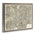 thumbnail image 3 of Stupell Industries Vintage Blueprint Plant of London Map Painting Brown Floater Framed Canvas Art Print Wall Art, 21 x 17, 3 of 9