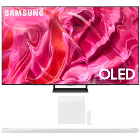 Samsung QN77S90CAFXZA 77 Inch OLED 4K Smart TV 2023 Bundle with Samsung 3.1.2ch Soundbar with Wireless Dolby Atmos / DTS:X White 2022