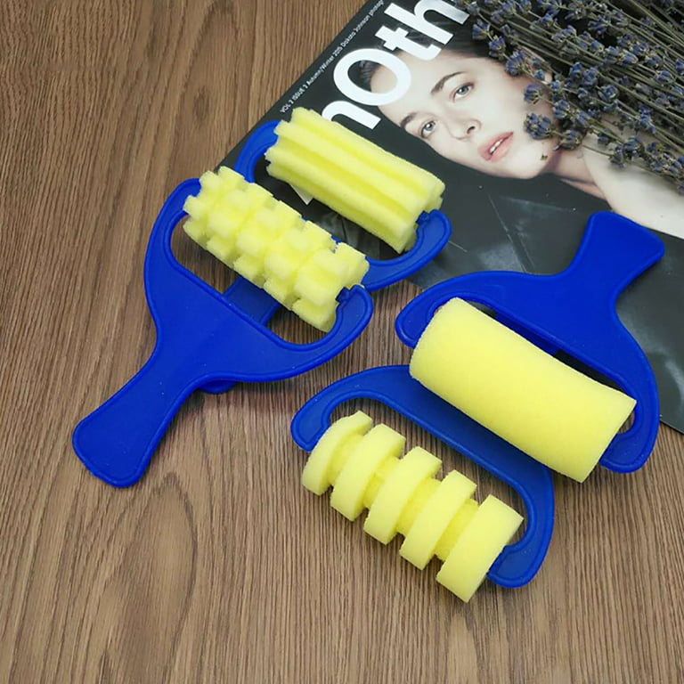 4Pcs Sponge Paint Roller Brush & 5Pcs Sponge Paint Brushes Toys