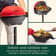 Cuisinart Indoor/Outdoor Electric Grill, 2-in-1 Portable BBQ with Nonstick Cooking Surface, Electric Grill Outdoor with Adjustable Heat