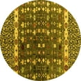 thumbnail image 1 of Ahgly Company Indoor Round Abstract Yellow Modern Area Rugs, 7' Round, 1 of 4
