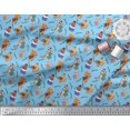 thumbnail image 2 of Soimoi Rayon Fabric Leaves,Musical Instruments & Animals Kids Fabric Prints By Yard 42 Inch Wide, 2 of 3