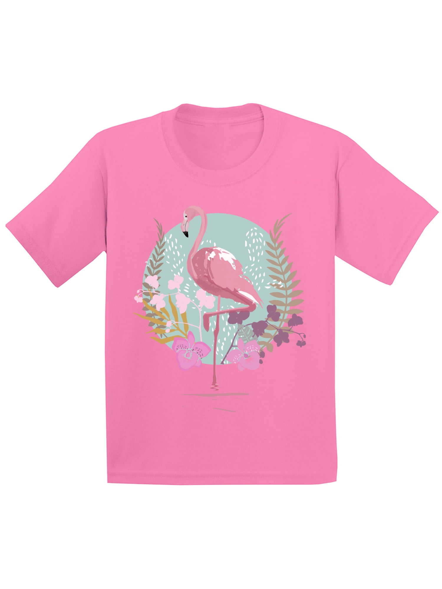 Awkward Styles Flamingo and Orchids Youth Shirt Cute Summer Shirt for