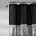 Lush Decor Night Sky Sequins Shower Curtain, 72x72, Black/White, Single