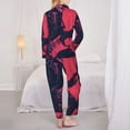 thumbnail image 3 of KLL Rock Skull Guitarist Print Women's Long Sleeve Pajamas with Pants Sleepwear Loungewear 2 Set-Medium, 3 of 8