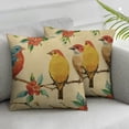 thumbnail image 3 of Shiartex Watercolor Birds Throw Pillow Covers Waist Lumbar Super Soft Pillow Cases Cushion Cover Tree Branch Flower Decorative Home Couch Car Decor  2pcs Pillowslip White, 3 of 7