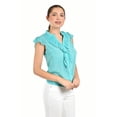 thumbnail image 2 of Blusa con detalle de olan Roman Fashion / Juvenil, 8049 (Menta) verde claro M, 2 of 4