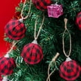 thumbnail image 5 of Dalrosia 12PCS Buffalo Plaid Fabric Ball Christmas Hanging Ornament Decorative Plaid Wrapped Balls Red Tree Hanging Ornaments Buffalo Check Balls for Christmas Tree Party Farmhouse Decoration, 5 of 7