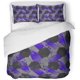 thumbnail image 1 of ABPHQTO Juego de ropa de cama de 3 piezas, fútbol abstracto azul para niños, estilo retro, pintura en aerosol hexagonal, tinta, deporte, funda nórdica antigua con 2 fundas de almohada, 1 of 1