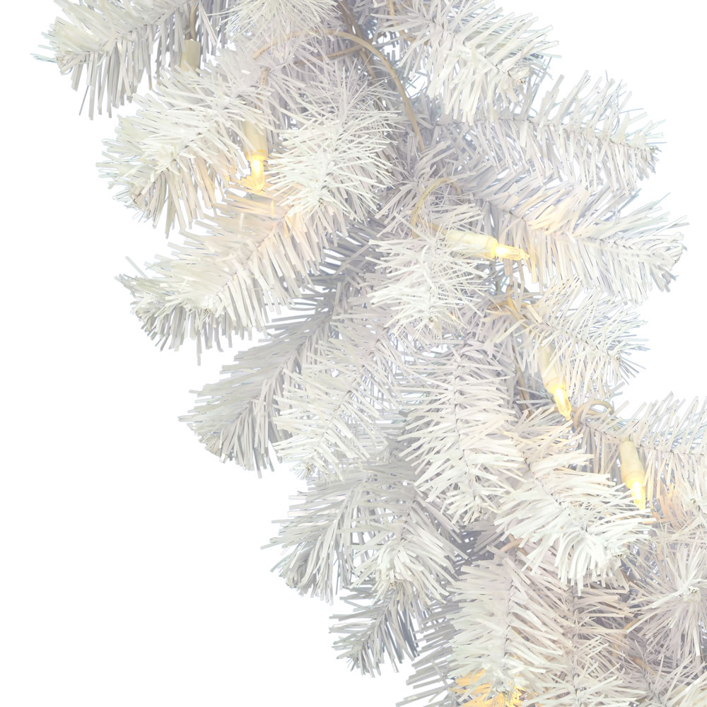 Vickerman 9'x16" Multi-Color LED Spruce Artificial Christmas Garland in White