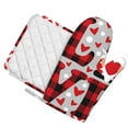 thumbnail image 2 of Kll Buffalo Plaid Love And Gnome Oven Gloves And Pot Holders Grill Gloves - Oven Gloves And Pot Holders, Non-Slip Cooking Gloves With Recycled Pads, 2 of 9