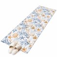 thumbnail image 2 of Summer Blue Washable Runner Rugs 2'x6', Yellow Coral Shell Starfish Ocean Marine Life Low Pile Throw Entryway Rug Non-Slip Sturdy Edge Binding Carpet for Indoor Bedside Entrance Bedside, 2 of 9