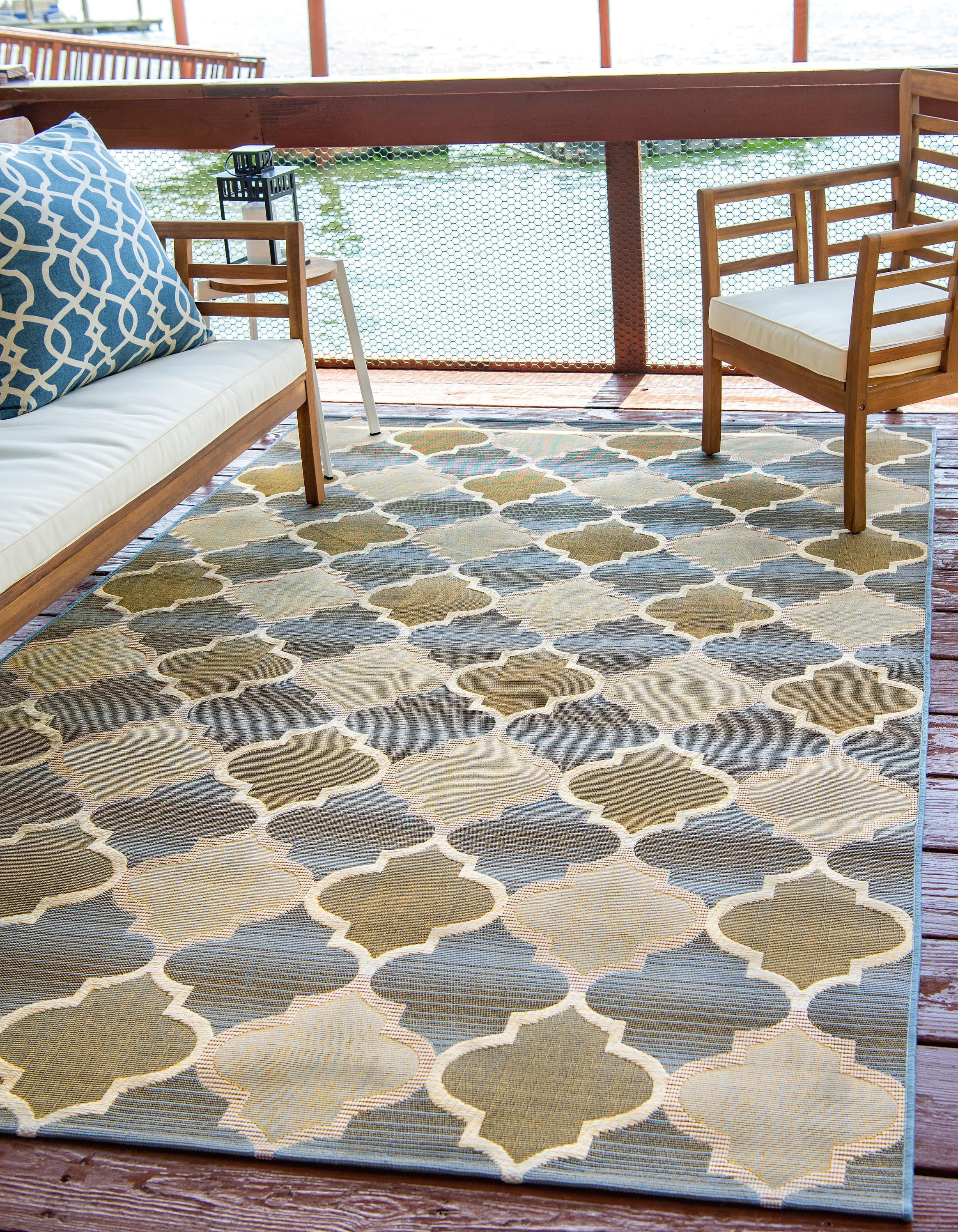 Unique Loom Eden Trellis Outdoor Geometric Area Rug or Runner Walmart