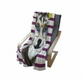 thumbnail image 4 of Alaskan Malamute Soft Flannel Fleece Blanket, Purple Stripes with Husky Sketch Yellow Hipster Glasses Hello Summer Words, Cozy Plush for Indoor and Outdoor Use, 70" x 90", Multicolor, by Ambesonne, 4 of 6
