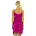 thumbnail image 4 of ZDHoor Women's Adjustable Strap Gradient Sequin Fringe 1920s Flapper Inspired Dance Party Dress Rose One_Size, 4 of 7