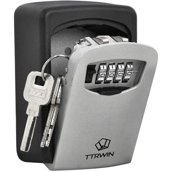 Resettable Combination LockBox, Ideal for Key Storage, Waterproof Lockbox for Outdoor Use, High-Quality Material, Safe Storage for Up to 5 House or Car Keys